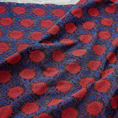 Floral Jacquard Fabric: 3D Oil Painting Texture, Gold Thread (55" W By 1 Meter)