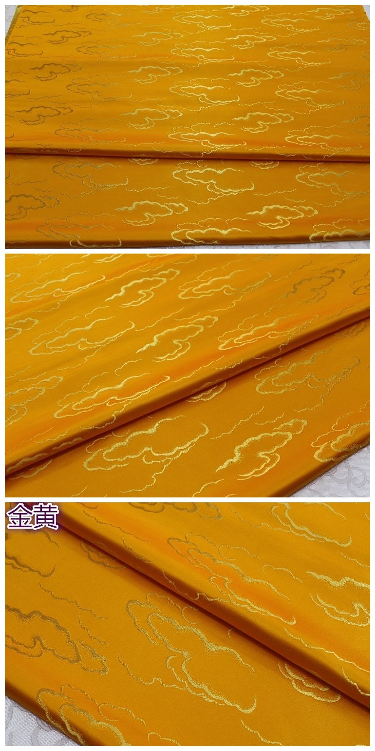 Cloud Brocade Jacquard Fabric: Colorful Costume Dress Material - By The Meter