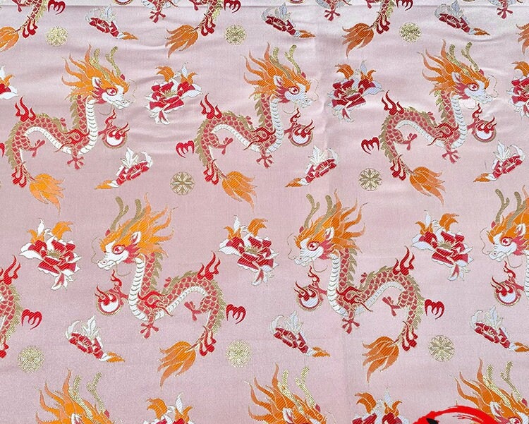 Dragon Jacquard Brocade Fabric: 59"W Rayon Polyester Upholstery