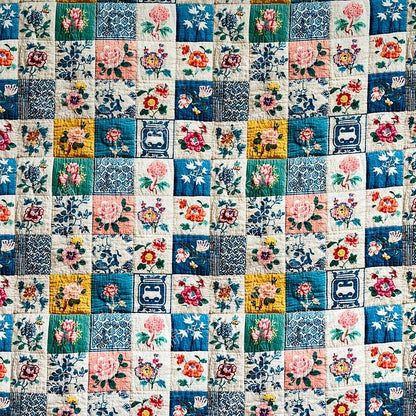 Floral Print Cotton Fabric: Quilting, Patchwork Material (55" Wide)