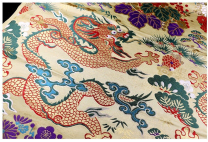 Dragon Jacquard Satin Fabric: Silk Rayon Brocade, Costume Decor - Poppylollipop