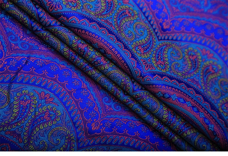 Paisley Brocade Fabric: Indian Rayon for Crafts & Upholstery