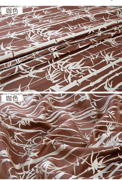 Tissu jacquard bambou oriental : polyester damassé 57 po de large, vendu au mètre