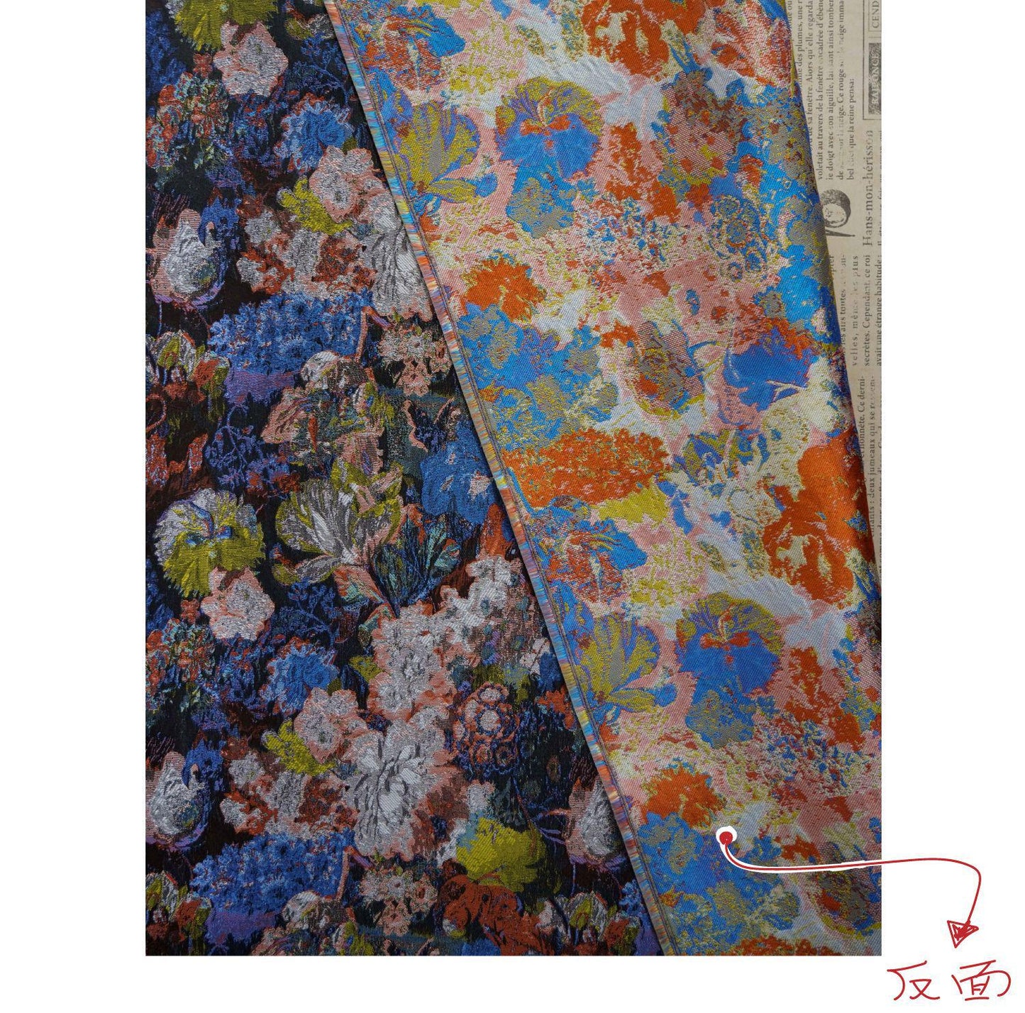 Gold Thread Jacquard Fabric: 3D Oil Painting Texture, 60" Wide