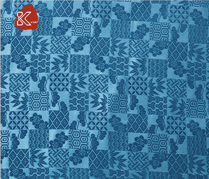 Nishijin Ori Jacquard Silk Brocade Fabric: Japanese Plaid, 59" Wide