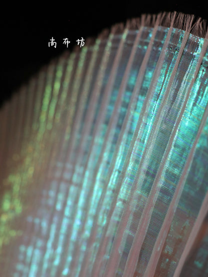 White Pleated Texture Fabric: 59"W Stiff Designer Fabric