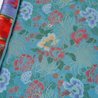 Tissu brocart de soie à motif pivoine : 150 cm de large, pour ameublement et rideaux chinois