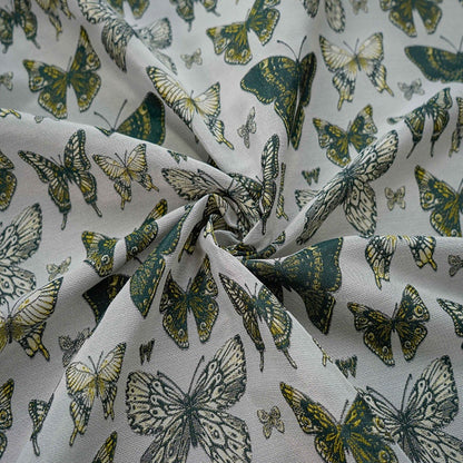 Butterfly Jacquard Fabric: 3D Texture Gold Thread Polyester, 65" Wide
