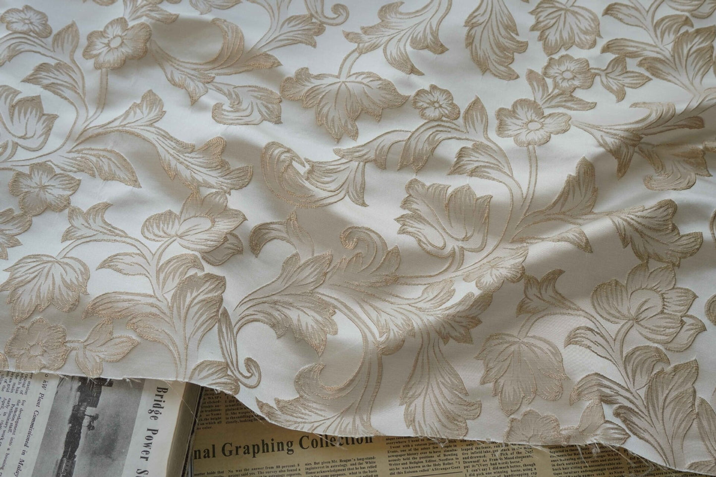 Palace Style Brocade Jacquard Fabric: 56"W Damask Upholstery
