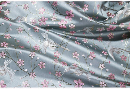 Bird Jacquard Brocade Fabric: 57"W Silk Rayon Damask