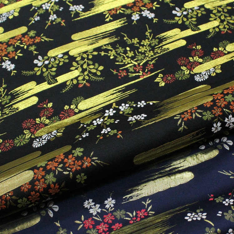 Cherry Blossom Jacquard Brocade Fabric: Japanese Silk Rayon Blend