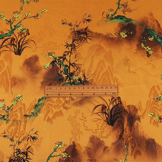 Tissu de gaze cantonaise en satin perlé à motifs floraux : tissu pour qipao cheongsam, 147 cm de large