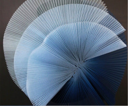 Gradient Pleated Organza Fabric: Stiff Texture, 63" Wide