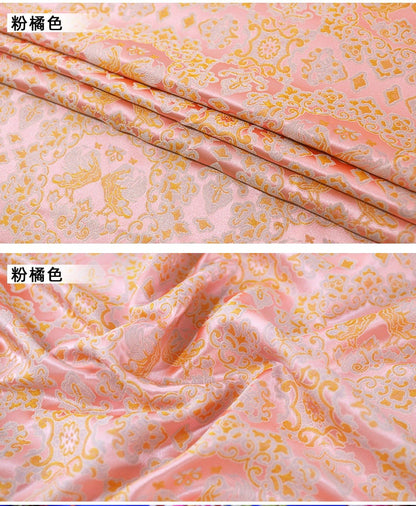 Damask Weaving Fabric: 59"W Rayon Blend, Butterfly Pattern