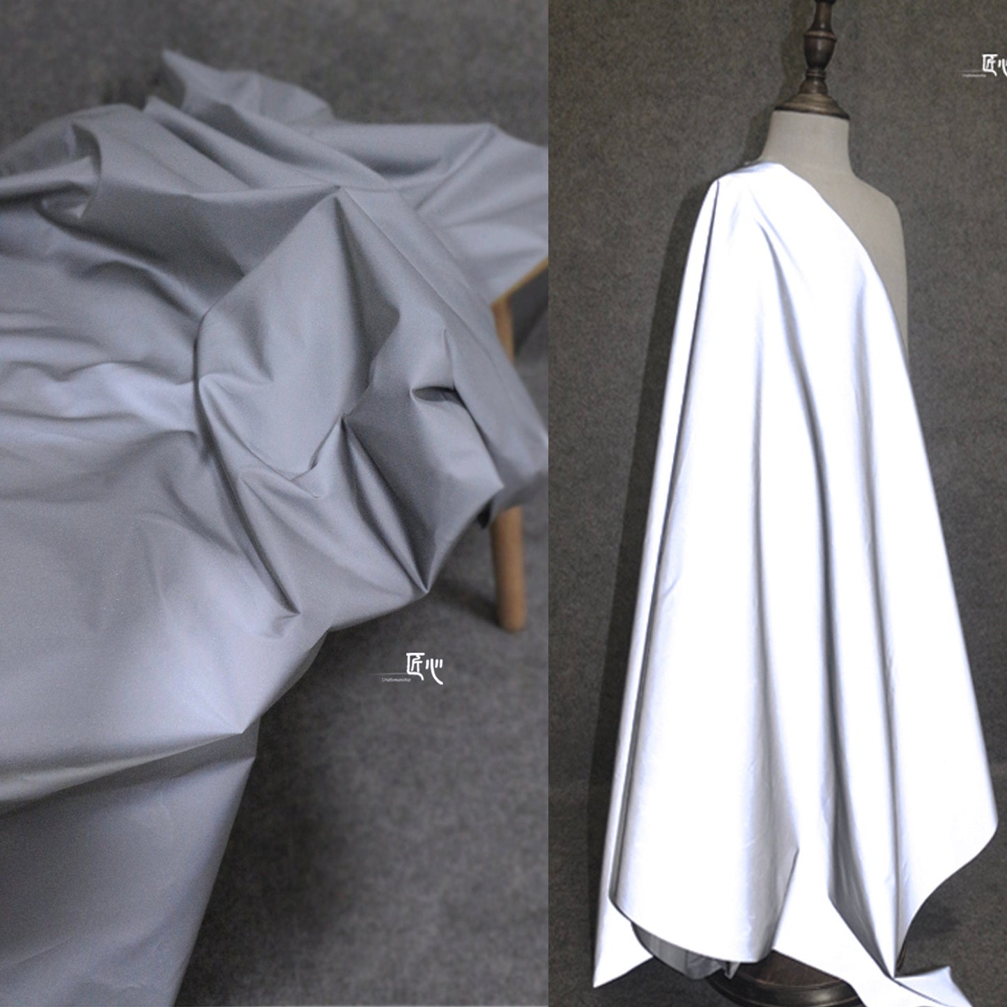 High Visibility Reflective Fabric: Silver Luminescent Polyester