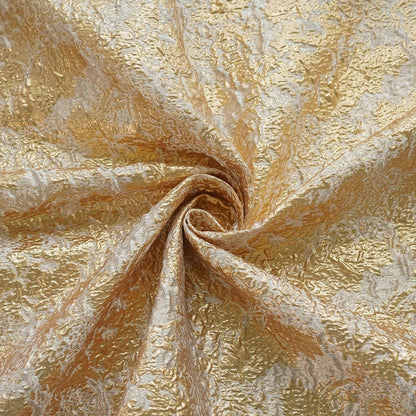 Gold Metallic Jacquard Fabric: 3D Embossed Woven Upholstery, Costume, Decor (59"W)