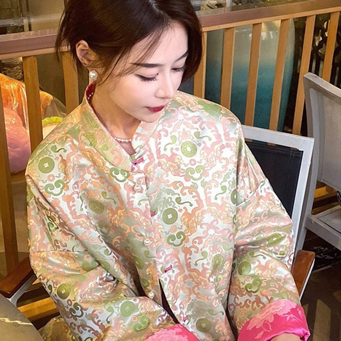 59"W Silk Brocade Fabric: Emperor Robe Cheongsam Material