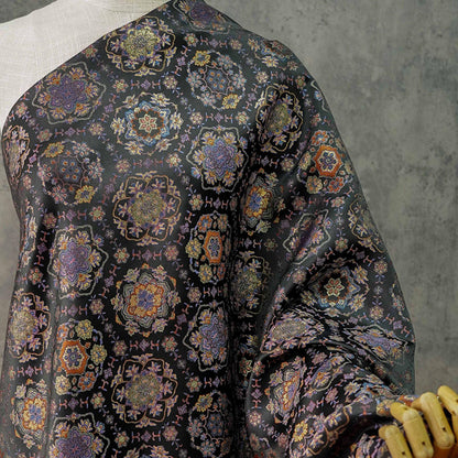 Mongolian Bada Pattern Fabric: Tibetan Style Upholstery, Costume, Decor (59"W, By The Meter)