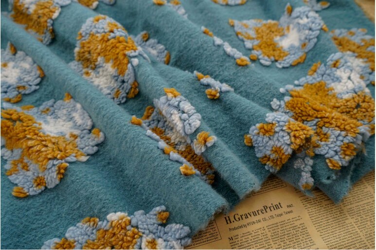 Floral Lamb Velvet Fabric: Soft Plush Upholstery, Costume & Bag Fabric (63" W)
