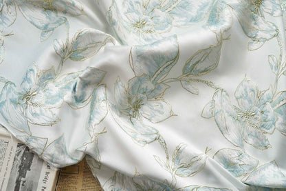Flower Jacquard Fabric: 3D Texture Polyester, 57" Wide