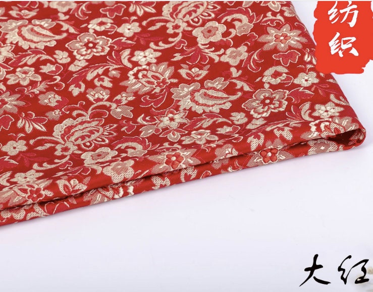 Floral Brocade Fabric: 59" Wide Rayon for Cheongsam, Qipao & Home Decor