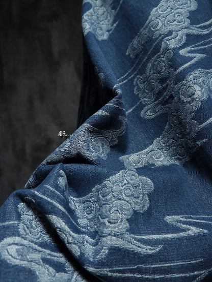 Jacquard Denim Fabric: 3D Woven Cotton, Upholstery & Sewing (65")