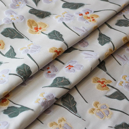 Embossed Floral Gold Brocade Fabric ��� Luxury Jacquard Material for Dresses, Costumes & Dec" Wide
