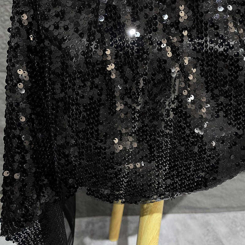 Fish Scale Sequins Mesh Fabric, DIY Prom Dress Sewing