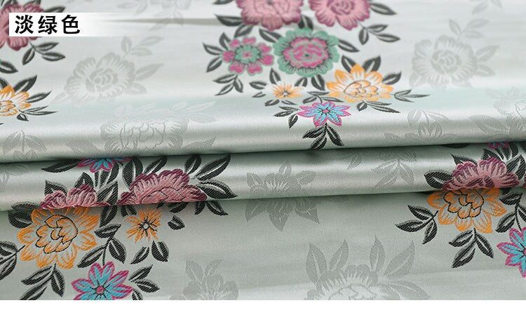 Tissu brocart jacquard à motifs floraux : rayonne rouge (matériel de couture)