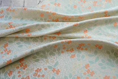 Tissu tissé à motifs floraux, coton japonais pour patchwork orange-jaune, 168 cm de large