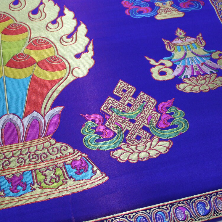 Royal Blue Tibetan Fabric: Silk Rayon Blend (29x21")