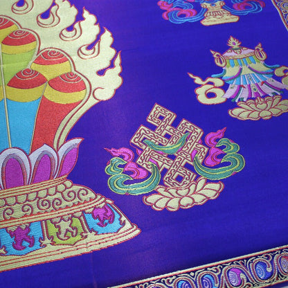 Royal Blue Tibetan Fabric: Silk Rayon Blend (29x21")