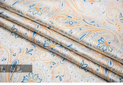 Silk Brocade Damask Fabric: Paisley Phoenix Tail Cheongsam Upholstery