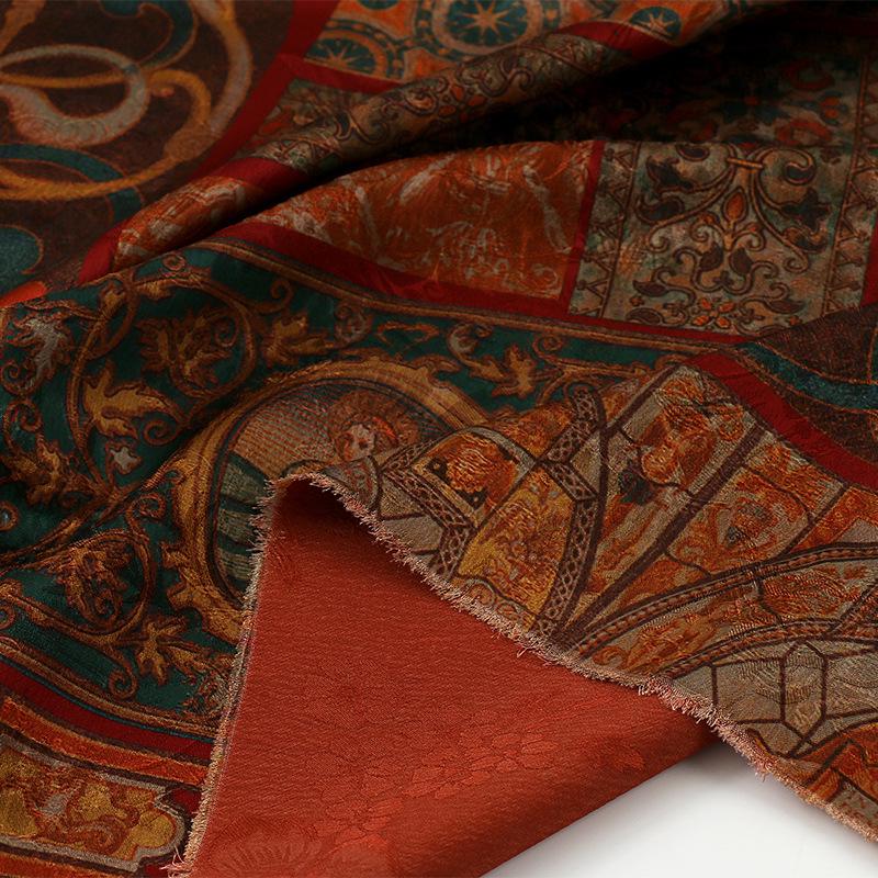 Tea Silk Satin Fabric: 59"W Vintage Style Upholstery, Costume, & Drapery