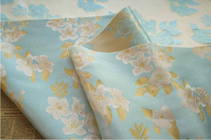 Floral Jacquard Fabric: Retro Palace Damask, 65" Wide, By The Meter