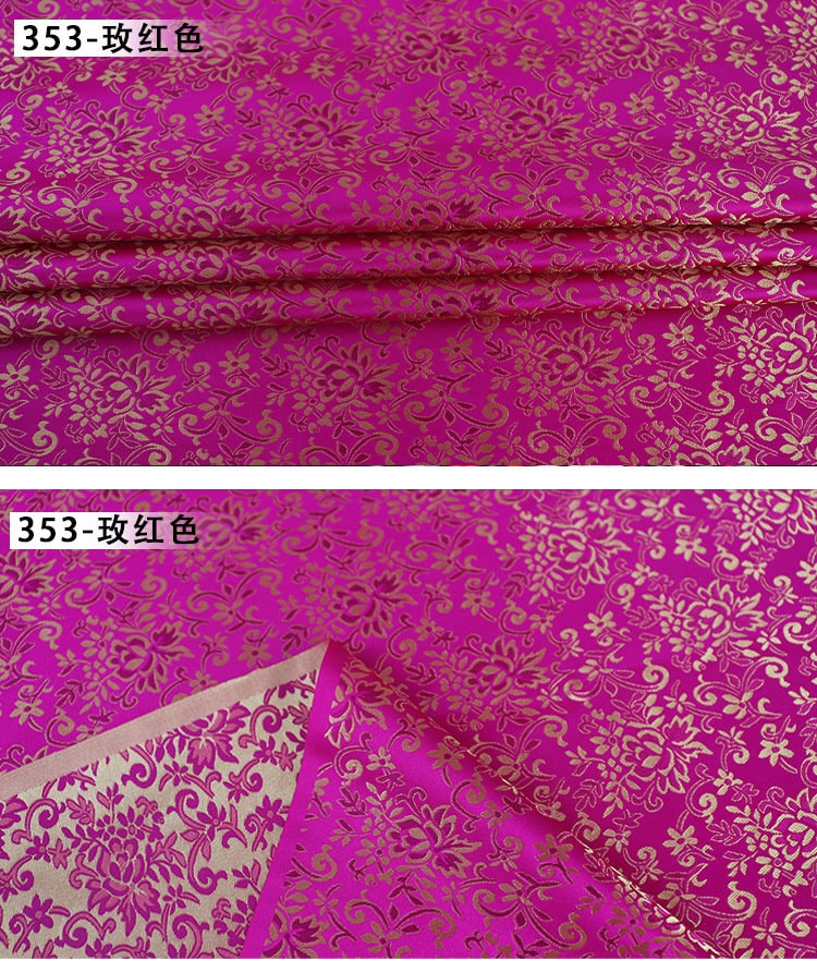 Green Jacquard Brocade Fabric: Chinese Style Rayon Sewing Drapery