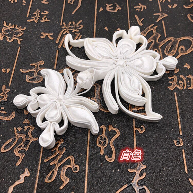 Satin Butterfly Cheongsam Buttons: Decorative Knot Fasteners (Pair) - Poppylollipop