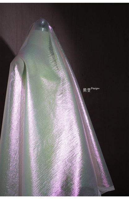 Pleated Pearl Illusion Mesh Fabric, Gradient Polyester, 57" Wide