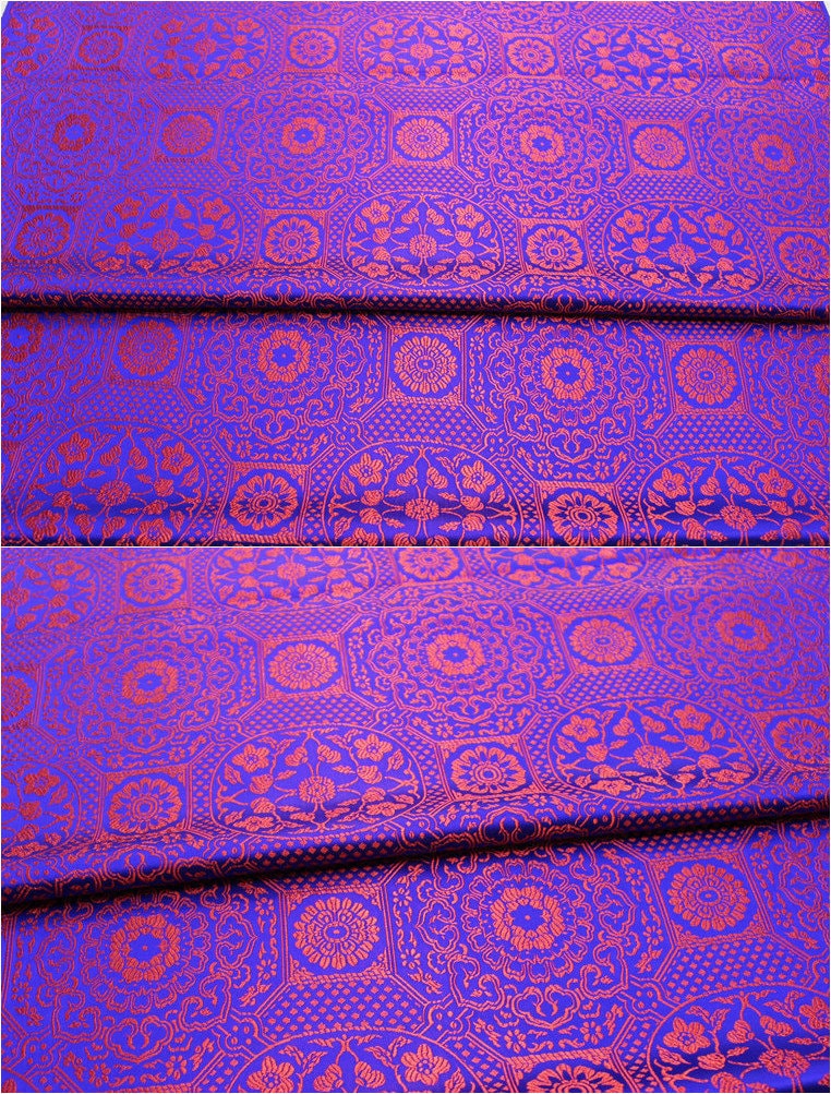 Plum Blossom Brocade Fabric: Chinese Silk Damask, Upholstery & Costume Sewing