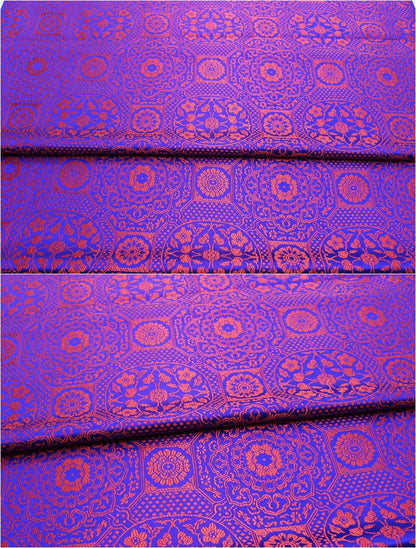 Plum Blossom Brocade Fabric: Chinese Silk Damask, Upholstery & Costume Sewing