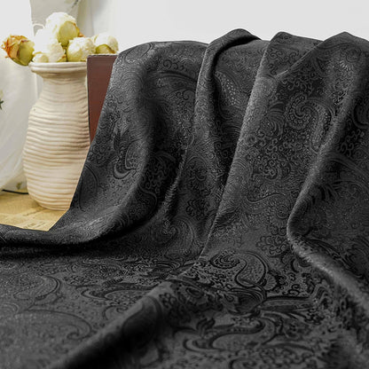 Tissu brocart jacquard à motifs cachemire avec fils d'or ��" Large