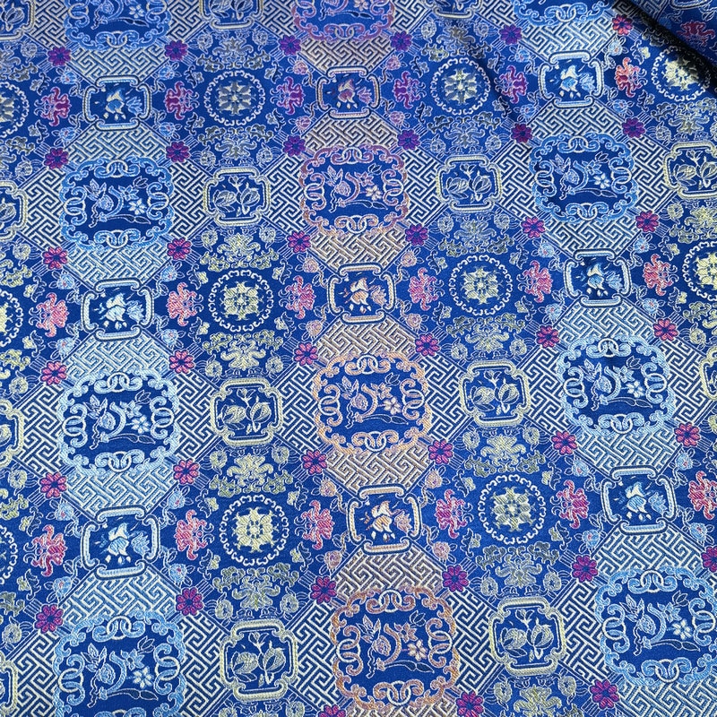 Mongolian Brocade Fabric: 59"W Rayon Cheongsam, Robe, Upholstery