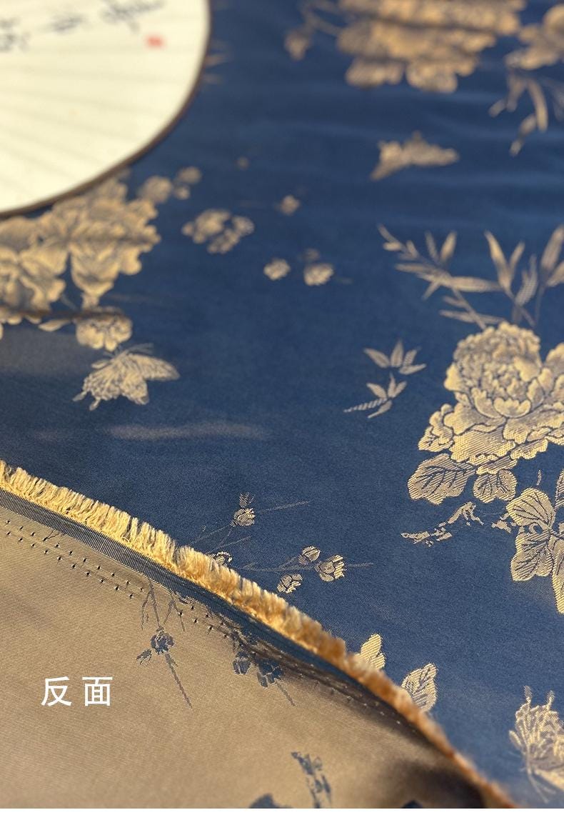 Floral Jacquard Brocade Fabric: Elegant Upholstery, Costume Sewing (59"W, By the Meter)