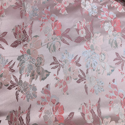 Hibiscus Damask Brocade Fabric: 59"W Rayon Asian Fabric