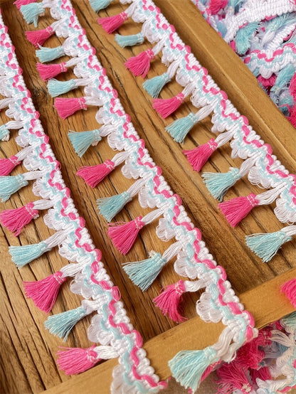 Colorful Tassel Trim: Ethnic Cotton Fabric, 2" Width