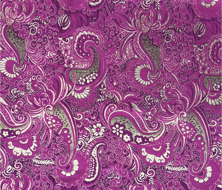 Gold Brocade Fabric: Yarn-Dyed Jacquard, 57" Wide - By The Meter