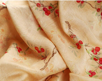 Floral Tencel Ramie Fabric: Sewing Material by Meter