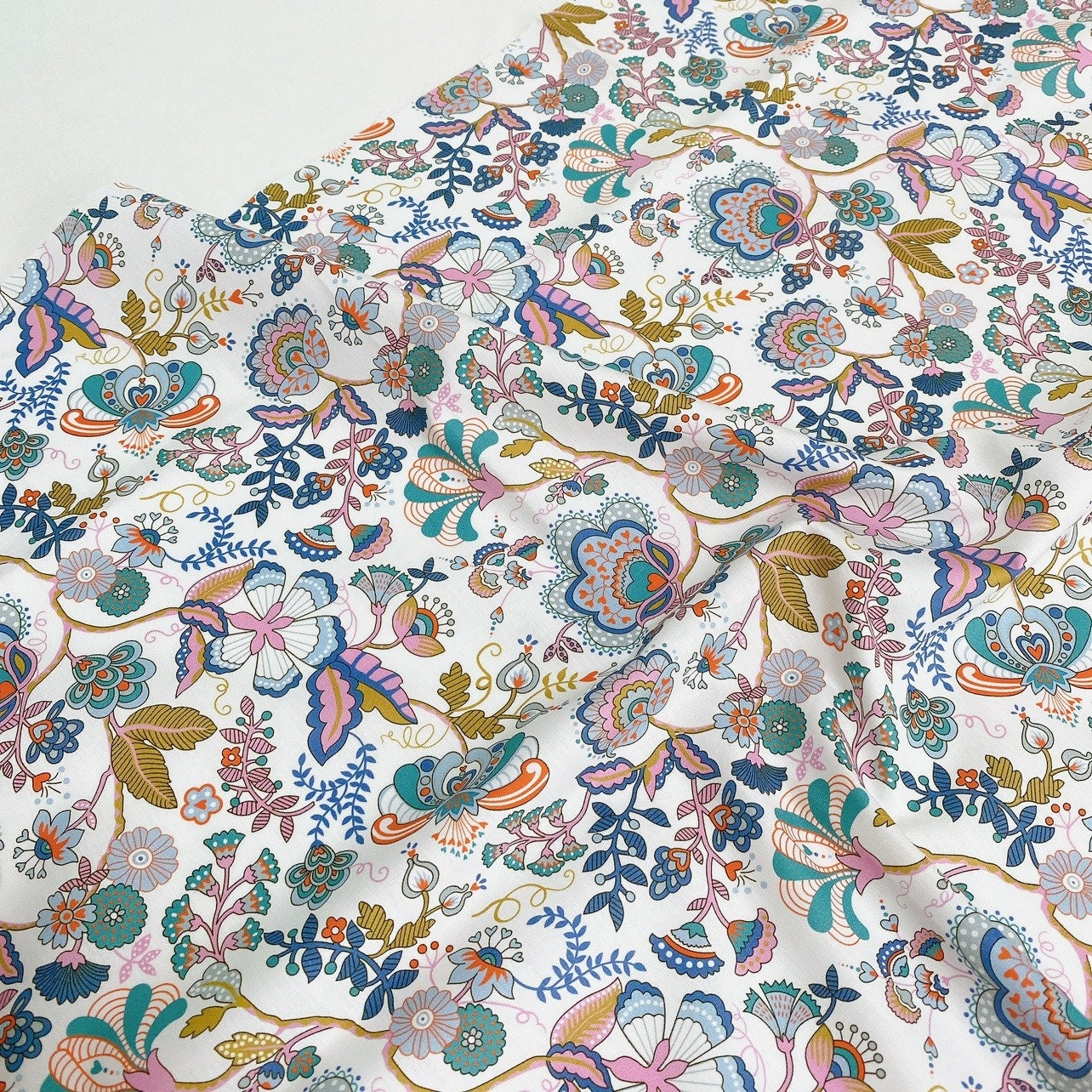 Japanese Floral Print Fabric: 100% Cotton Sewing Material