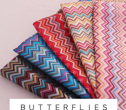 Rainbow Chevron Brocade Fabric: Silk Rayon Blend, 45" Wide