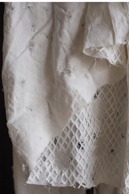 Embroidered Jacquard Denim Fabric: 3D Weave Cotton, Thick Jacket Material